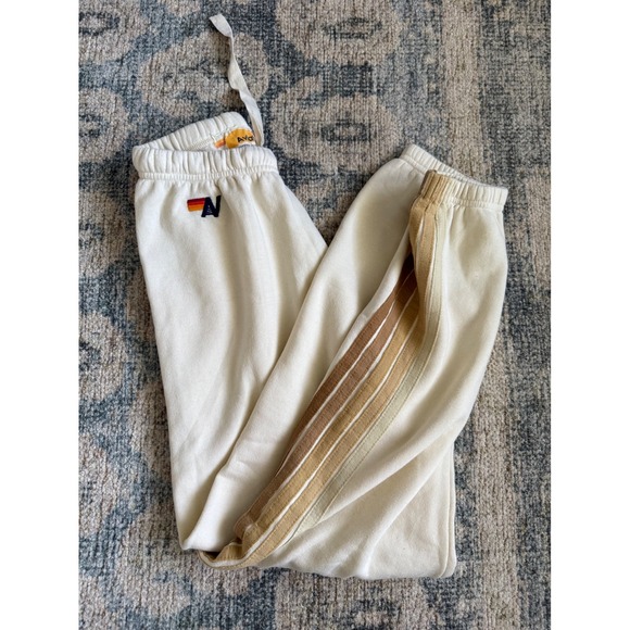 Aviator Nation Pants - Aviator Nation 5 Stripe Sweatpants in Vintage White Small Excellent Condition